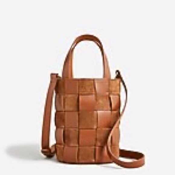 J. Crew Handbags - Women’s J.Crew Woven Leather Suede Bag New NWT